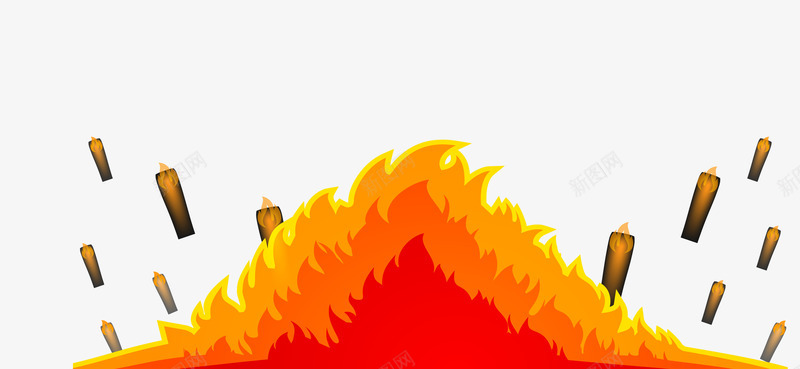 卡通火焰边框png免抠素材_新图网 https://ixintu.com 卡通火焰 火焰素材 火焰边框 矢量火焰