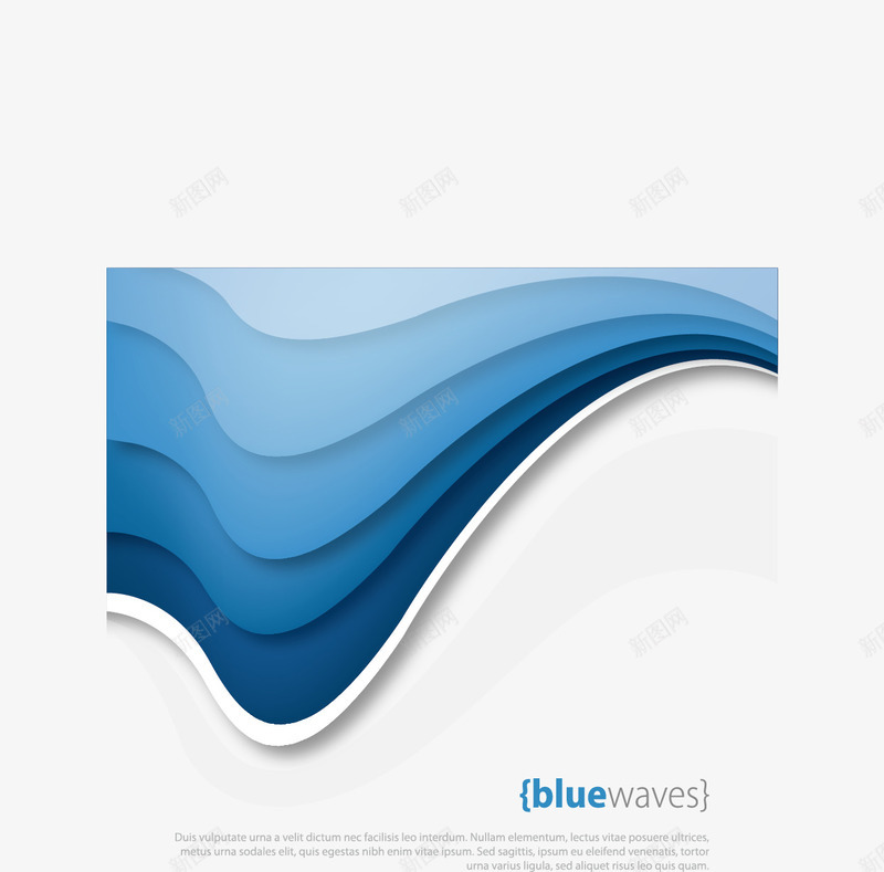 蓝色的波浪图案矢量图eps免抠素材_新图网 https://ixintu.com 波浪 蓝色的波浪 矢量图