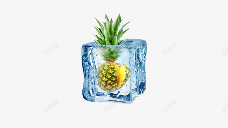 冰块菠萝png免抠素材_新图网 https://ixintu.com 冰块 创意冰块 图案设计 菠萝
