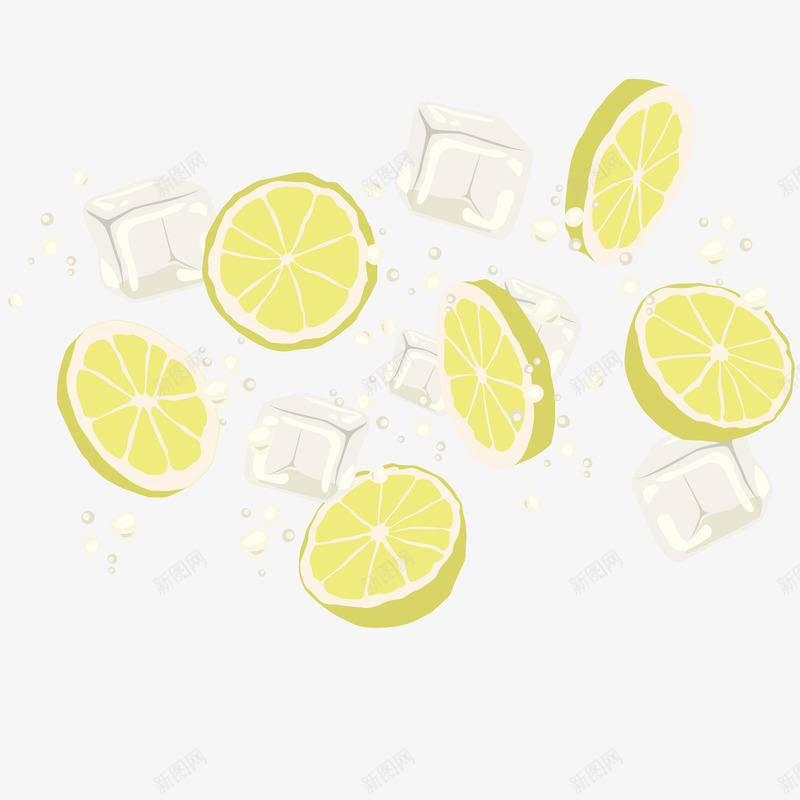 柠檬切片和冰块png免抠素材_新图网 https://ixintu.com 柠檬切片和冰块 柠檬切片和冰块免费png下载 柠檬切片和冰块矢量图 柠檬片