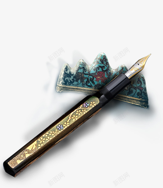 古典钢笔psd免抠素材_新图网 https://ixintu.com 传统 复古 金色 陶瓷