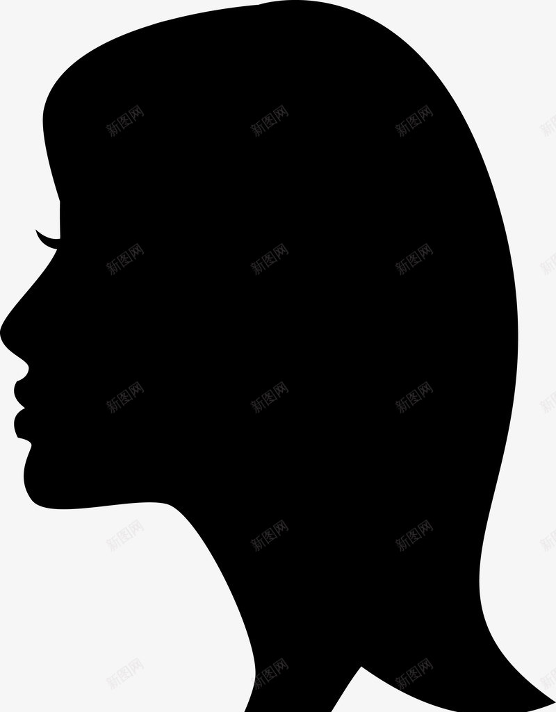 女人头部剪影图标png_新图网 https://ixintu.com 五官 人 卡通 口鼻 头 头部 头部剪影 女人 角色 身体 轮廓 面孔剪影