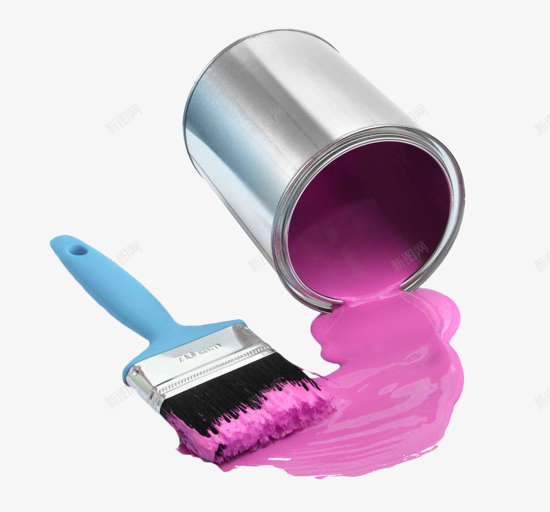 倒掉的粉色油漆png免抠素材_新图网 https://ixintu.com 刷子 油漆 油漆桶 笔刷 粉刷 粉刷效果 粉色 颜料