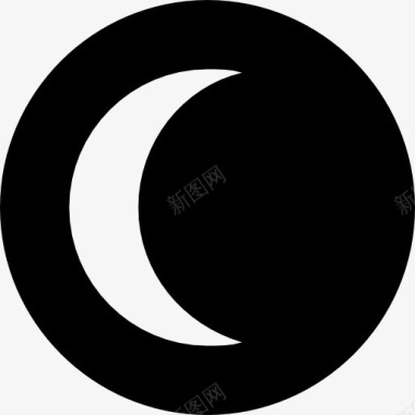 新月圆天气符号图标图标