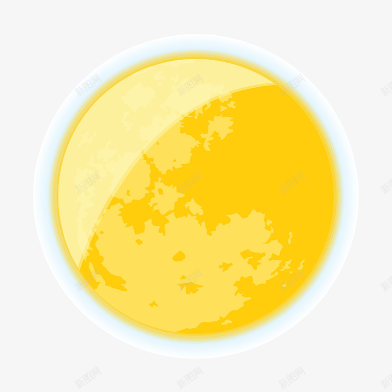 黄色大月亮psd免抠素材_新图网 https://ixintu.com 星球 月亮 素材 黄色