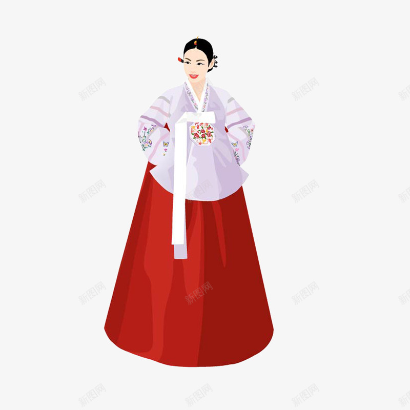 朝鲜女人png免抠素材_新图网 https://ixintu.com 文化 服饰 民族