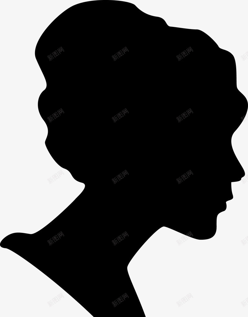 卡通女人图标png_新图网 https://ixintu.com 五官 人 卡通 口鼻 头 头部 头部剪影 女人 女孩 角色 身体 轮廓 面孔剪影