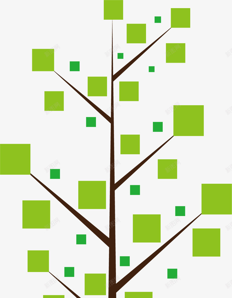 绿色方块树木png免抠素材_新图网 https://ixintu.com 免抠PNG 方块 树木 植物 简约 绿色 装饰图案