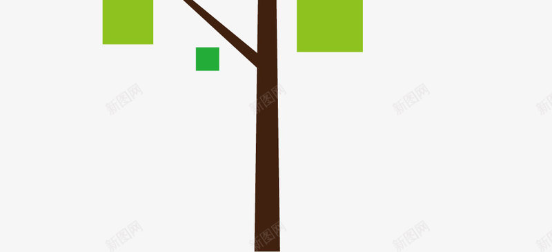 绿色方块树木png免抠素材_新图网 https://ixintu.com 免抠PNG 方块 树木 植物 简约 绿色 装饰图案