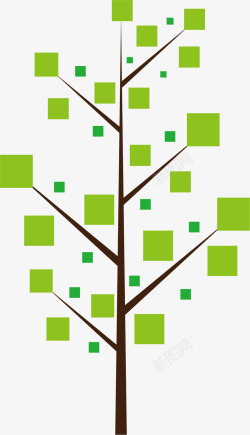绿色方块树木素材