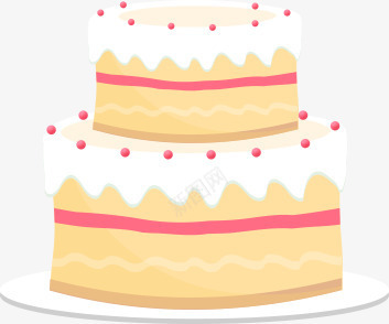 蛋糕png免抠素材_新图网 https://ixintu.com 卡通 双层蛋糕 奶油 庆祝元素 生日蛋糕