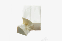 白色缺角方块豆腐素材