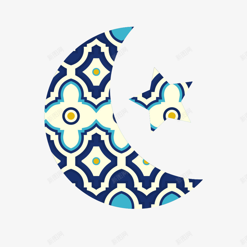 宰牲节月亮星星png免抠素材_新图网 https://ixintu.com 2017 Adha Eid adha al eid mubarak ul 星星 月亮