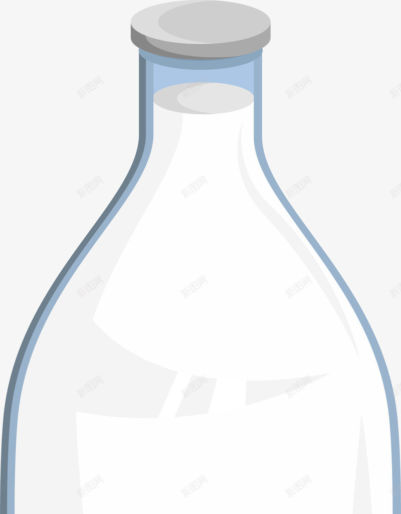 牛奶包装瓶子矢量图ai免抠素材_新图网 https://ixintu.com 包装 牛奶 瓶子 矢量图