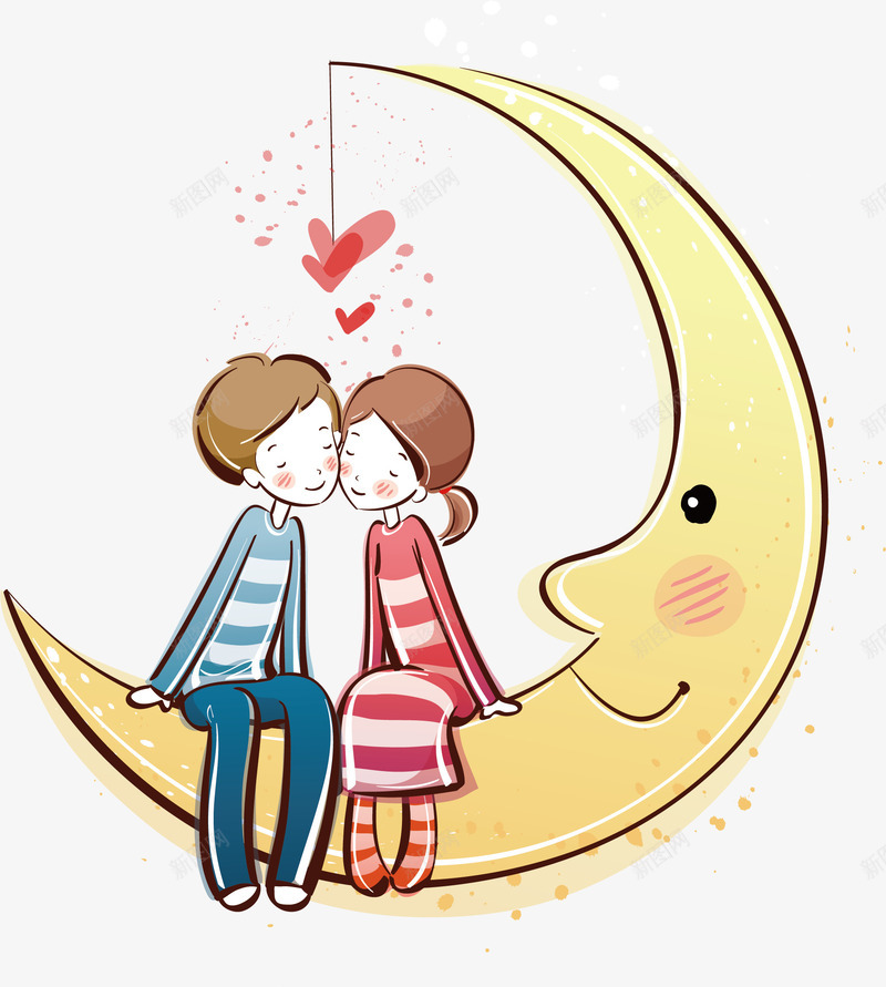 月亮元素png免抠素材_新图网 https://ixintu.com png 元素 卡通 弯月 情人 那些年我们在一起