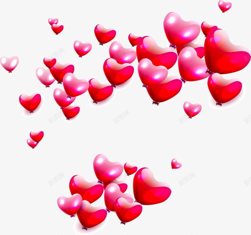 红色爱心气球群png免抠素材_新图网 https://ixintu.com 喜庆 婚庆 庆祝 浪漫爱情 爱心 矢量气球 矢量素材 红色气球 红色爱心气球群