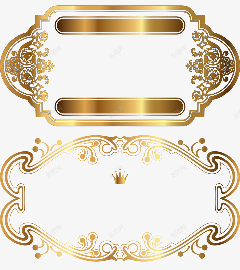 古典金色装饰框架psd免抠素材_新图网 https://ixintu.com 免抠素材 古典框架 装饰框架 金色