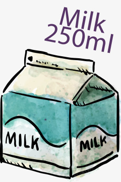 卡通牛奶盒子矢量图素材