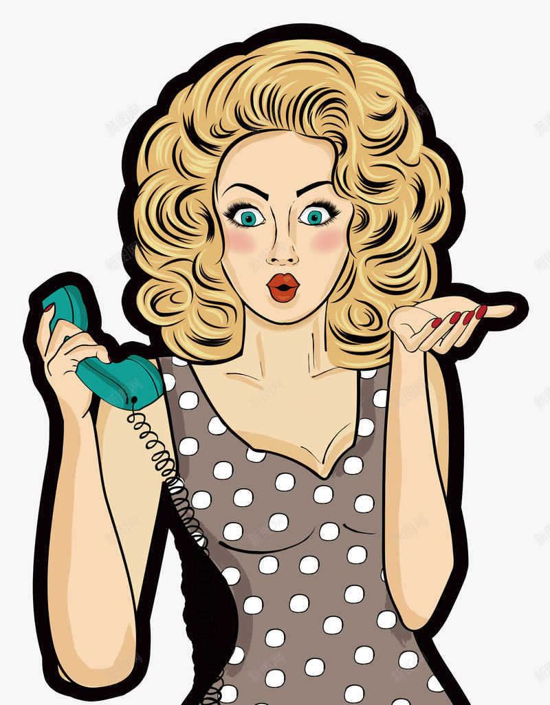 打电话的女人png免抠素材_新图网 https://ixintu.com PNG图形 PNG装饰 卡通 女人 电话 装饰