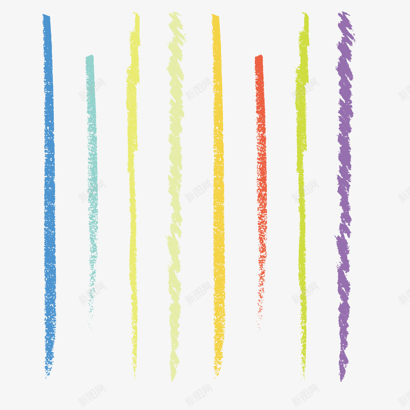 竖条纹粉笔笔刷png免抠素材_新图网 https://ixintu.com 粉笔笔刷 紫色 红色 蓝色 黄色