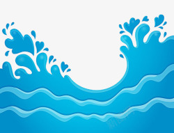 海里的章鱼海里的波浪高清图片