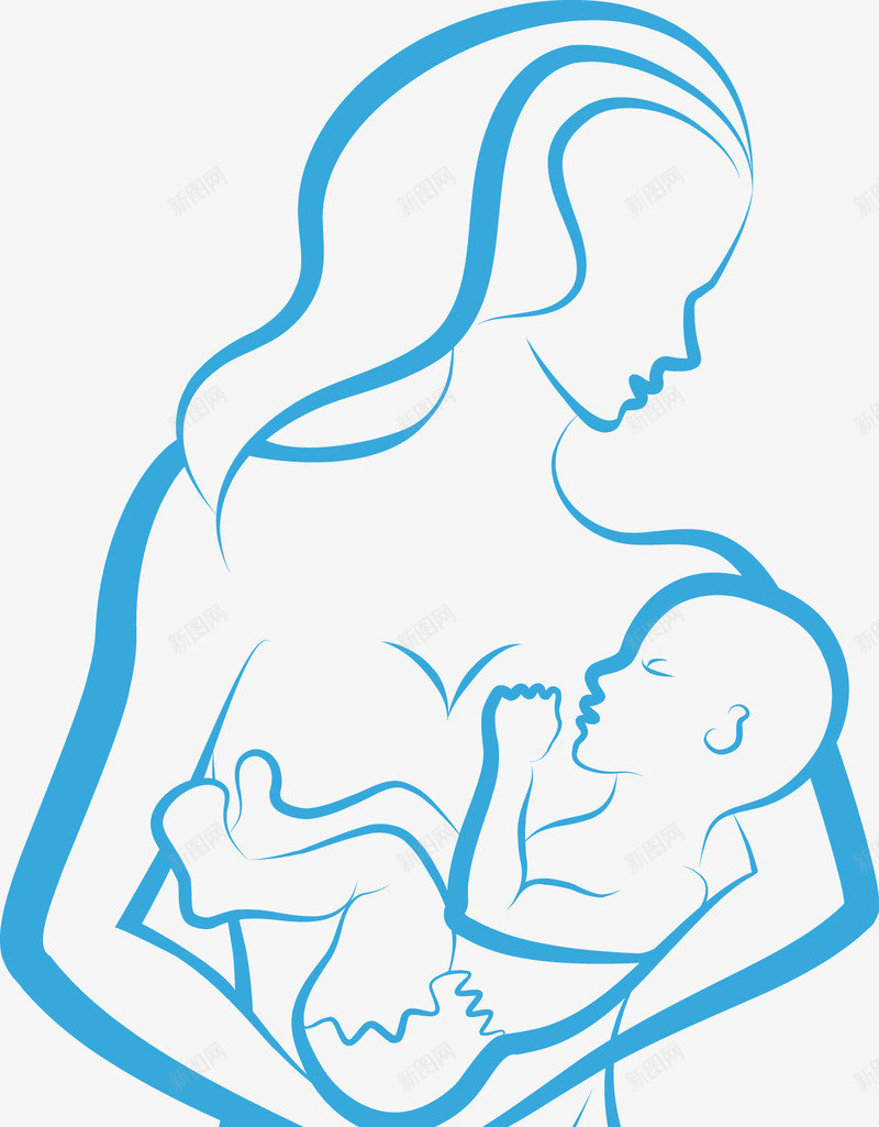 抱着孩子的女人矢量图eps免抠素材_新图网 https://ixintu.com 喂奶 女人 孩子 矢量图