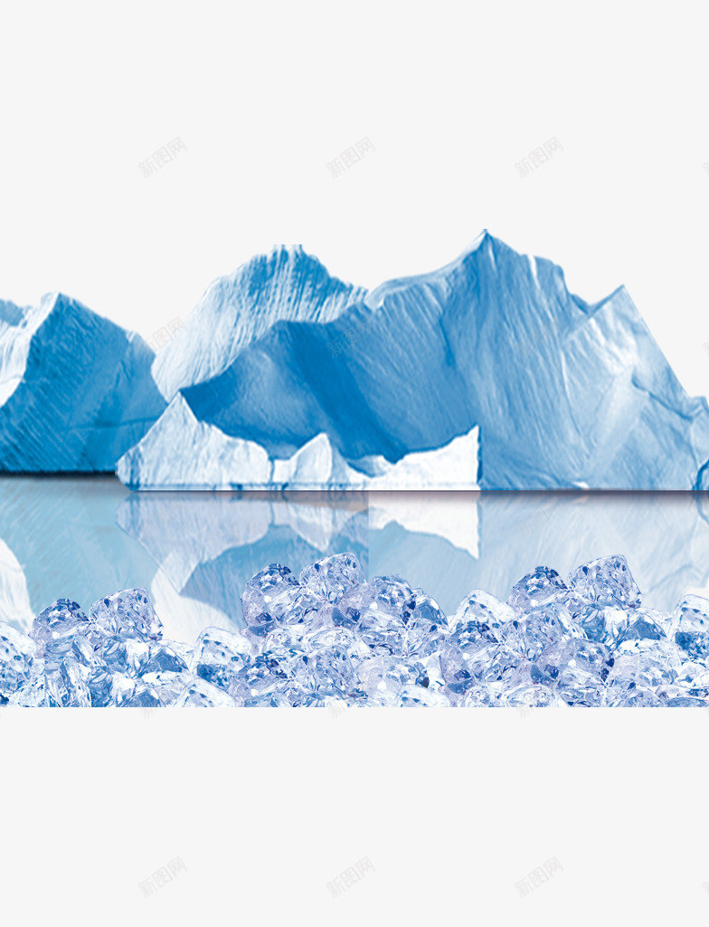 雪山和冰块png免抠素材_新图网 https://ixintu.com png元素 冰块 湖水 雪山 雪山坡