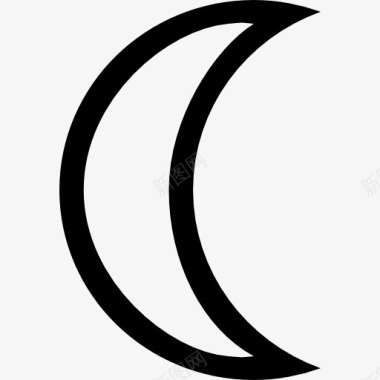 新月相位轮廓形状图标图标
