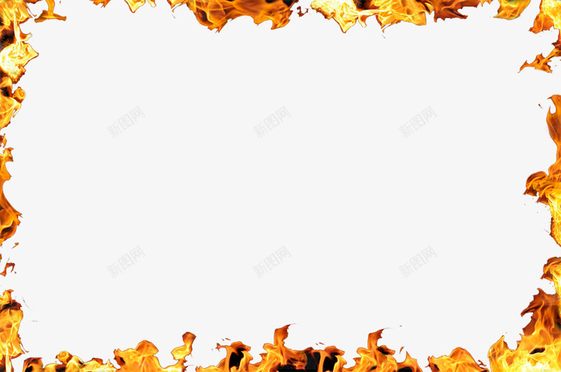 火焰边框png免抠素材_新图网 https://ixintu.com 火焰 火焰边框 火黄色火焰 边框
