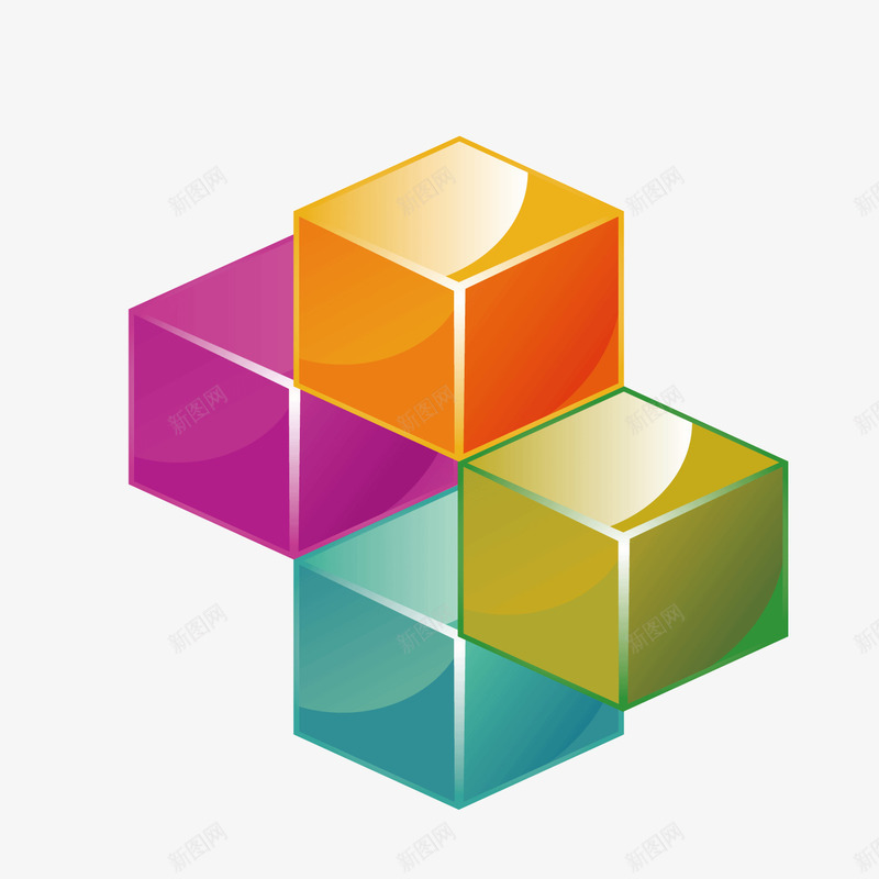 十字彩色方块方体png免抠素材_新图网 https://ixintu.com 十字 彩色 方体 方块