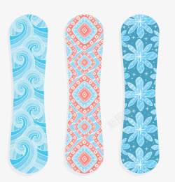 清新花纹装饰滑雪板素材