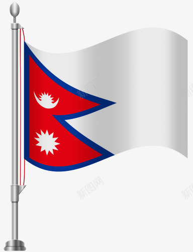 尼泊尔的国旗png免抠素材_新图网 https://ixintu.com 国旗 多云 太阳 尼泊尔 旗帜