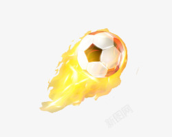 飞翔的足球带火焰的足球高清图片