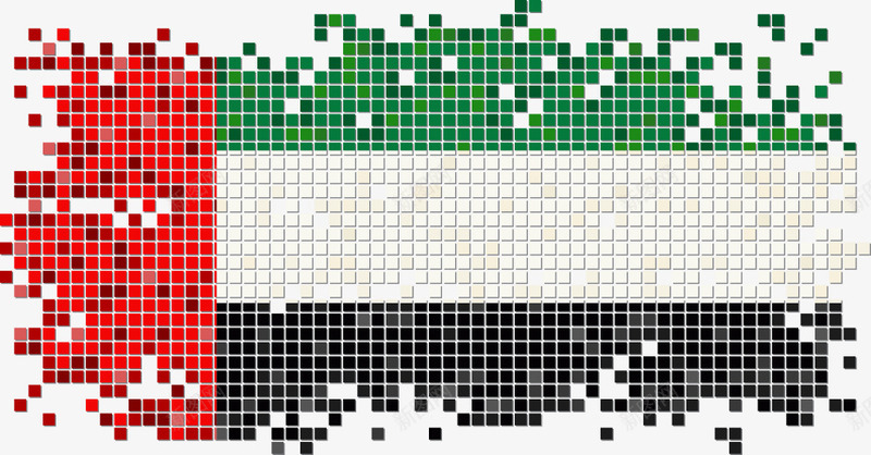 阿联酋国旗png免抠素材_新图网 https://ixintu.com 像素国旗 国旗 国旗图案 方块国旗 阿联酋 阿联酋国旗