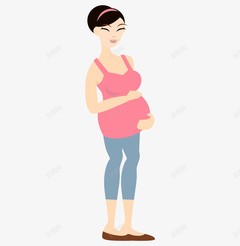 卡通手绘美丽的孕妇png免抠素材_新图网 https://ixintu.com 创意 动漫动画 卡通孕妇 怀孕的女人 手绘 美丽的孕妇