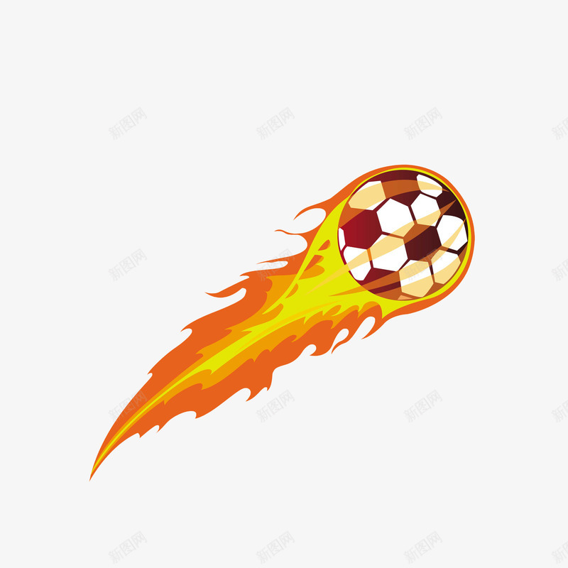 简笔足球带火png免抠素材_新图网 https://ixintu.com 带火的足球 火焰轨迹 燃烧的球 足球简笔画