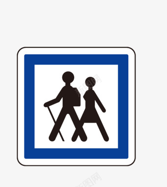 盲人行走标识图标图标