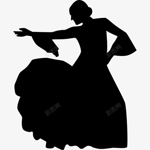 跳舞的女人剪影图标png_新图网 https://ixintu.com 人的剪影 女人 弗拉门戈 弗拉门戈的图标 跳舞