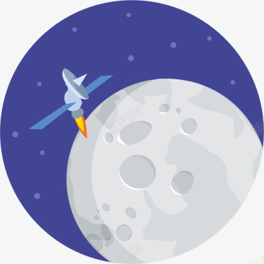 月亮与卫星ColorFlaticons图标图标