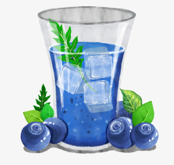 矢量蓝莓汁彩色圆柱蓝莓汁元素高清图片