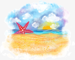 美丽的海星夏天气息美丽海滩高清图片