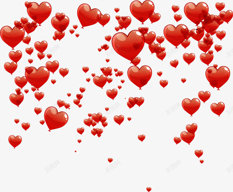 立体爱心气球群png免抠素材_新图网 https://ixintu.com 喜庆 婚庆 庆祝 浪漫爱情 爱心 矢量气球 矢量素材 红色气球 红色爱心气球群