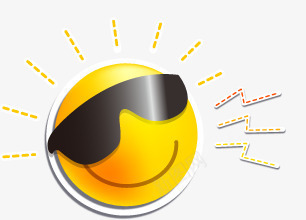 戴眼镜的太阳png免抠素材_新图网 https://ixintu.com 发光 可爱 太阳 微笑的太阳