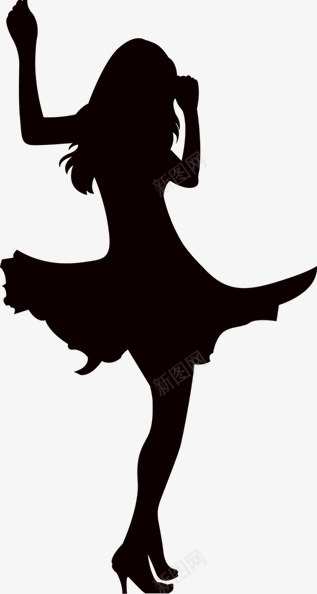 舞动的女人剪影png免抠素材_新图网 https://ixintu.com 剪影 女人 舞动 跳舞 黑色