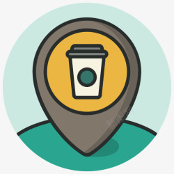 咖啡咖啡店位置地图导航销POI素材