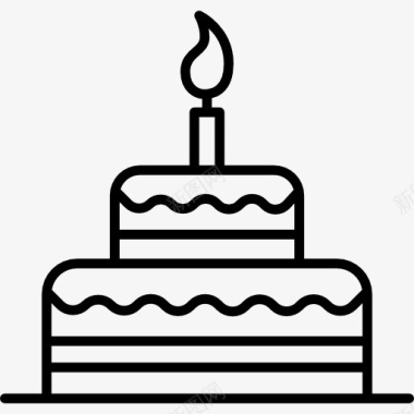 生日蛋糕和蜡烛图标图标