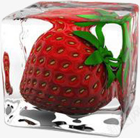夏日冰块草莓水果png免抠素材_新图网 https://ixintu.com 冰块 夏日 水果 草莓