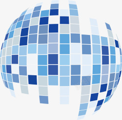 科技感球体立体效果蓝色方块球体矢量图高清图片