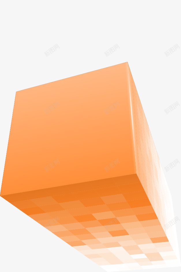 橙色几何方块png免抠素材_新图网 https://ixintu.com 几何 方块 橙色