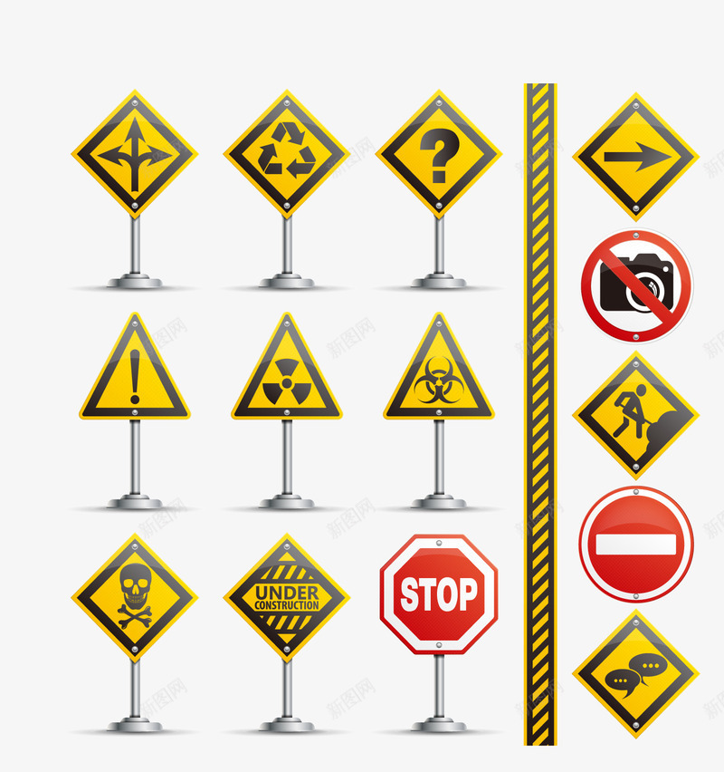 道路指示牌矢量图图标eps_新图网 https://ixintu.com 停车标识 提示标识 矢量标识 道路指示牌 矢量图